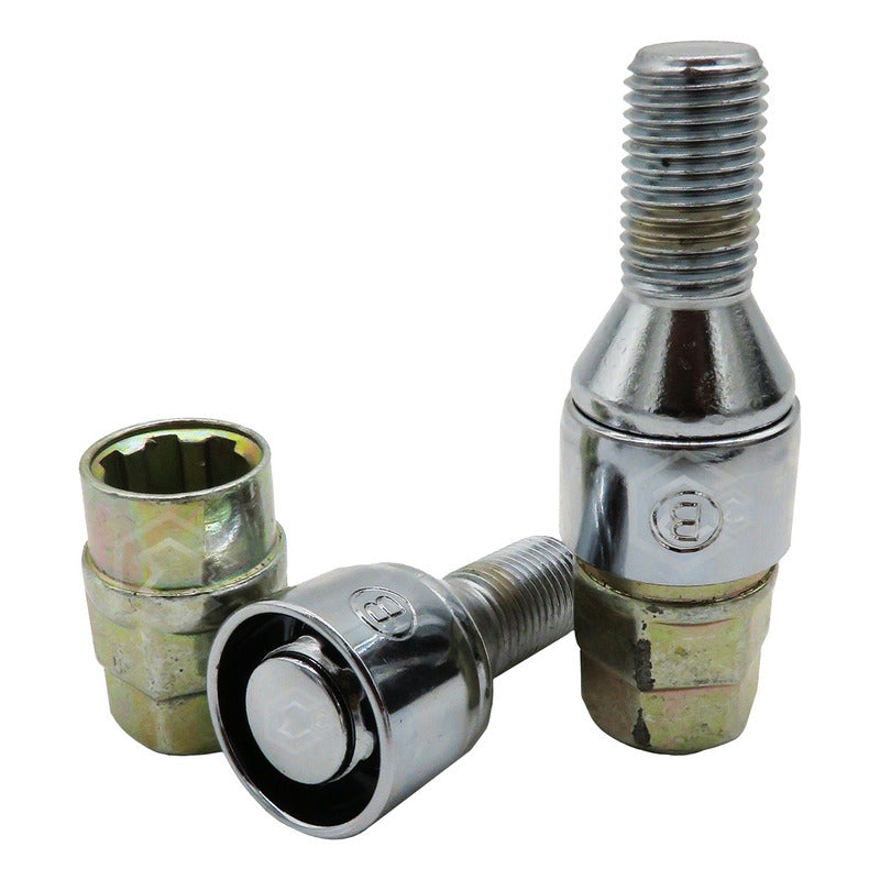 Juego De Birlos Seguros Para Rines C/ 2 Llaves 12x1.5 Corto