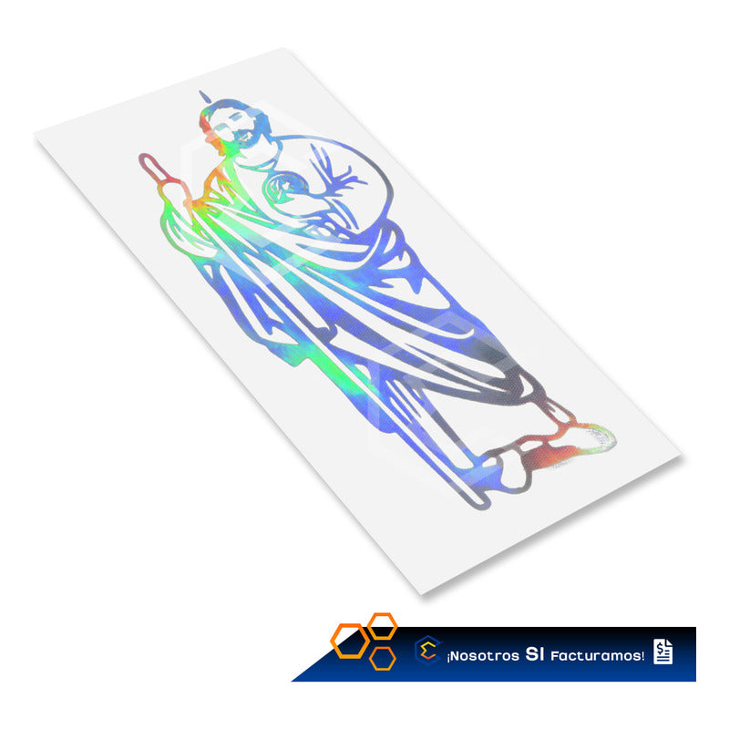 2 Calcomanía San Judas Tadeo Sticker Vinil Auto Moto 29x12cm