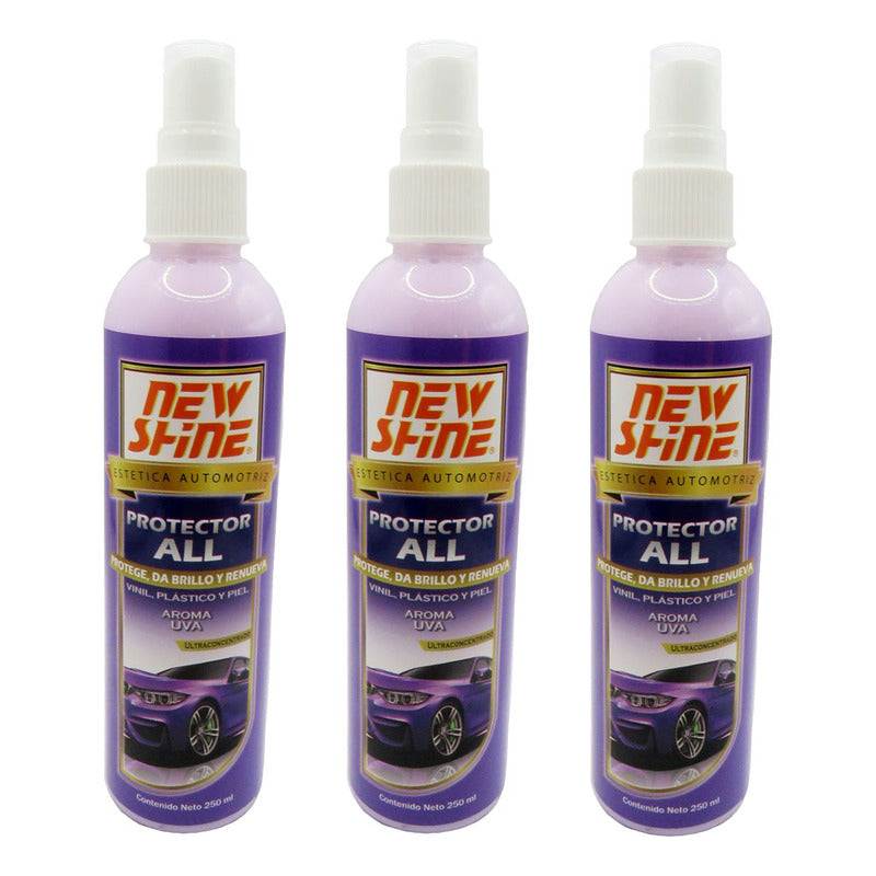 3 Protector All Brillo Renueva Vinil Plastico Piel Aromas