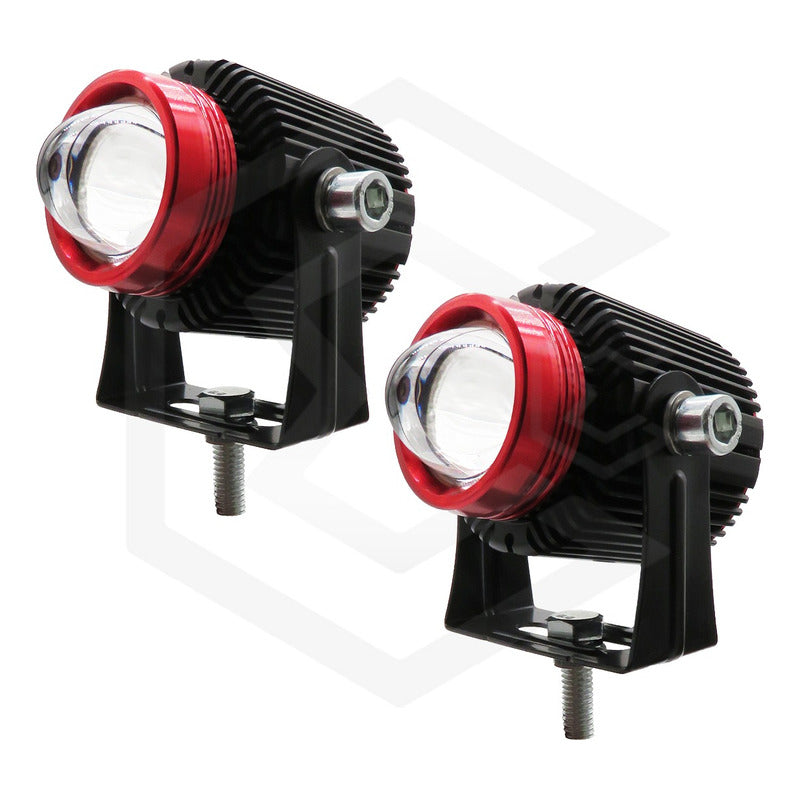 Faros De Lupa Bicolor  10-60v 20w Ventilador 5 Funciones Ambos Lados
