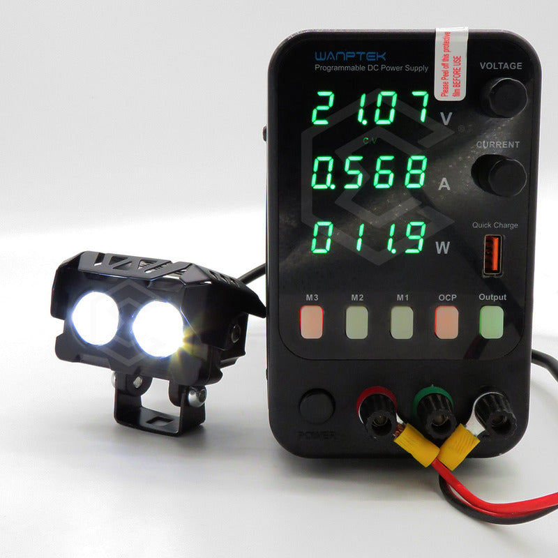 Par De Faros 12 Leds 2 Lupas Blanco-ambar 3 Funciones 10-30v