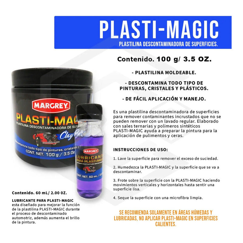 Plastilina Arcilla Descontamina Plasti Magic 100gr Margrey Negro