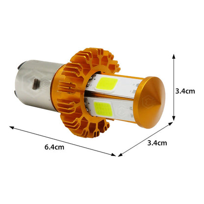Foco De Carro/moto H4 2 Polos Ba20d Con Luz Led 4 Caras 15w