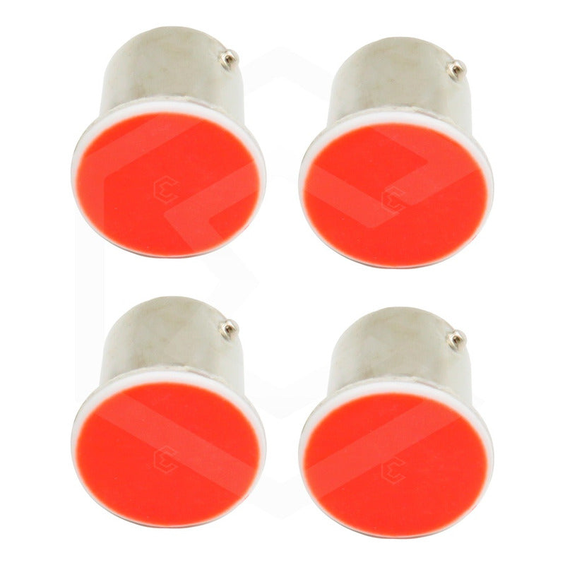 4 Focos 1156 1157 Led Cob Cuarto Stop Direccional Reversa