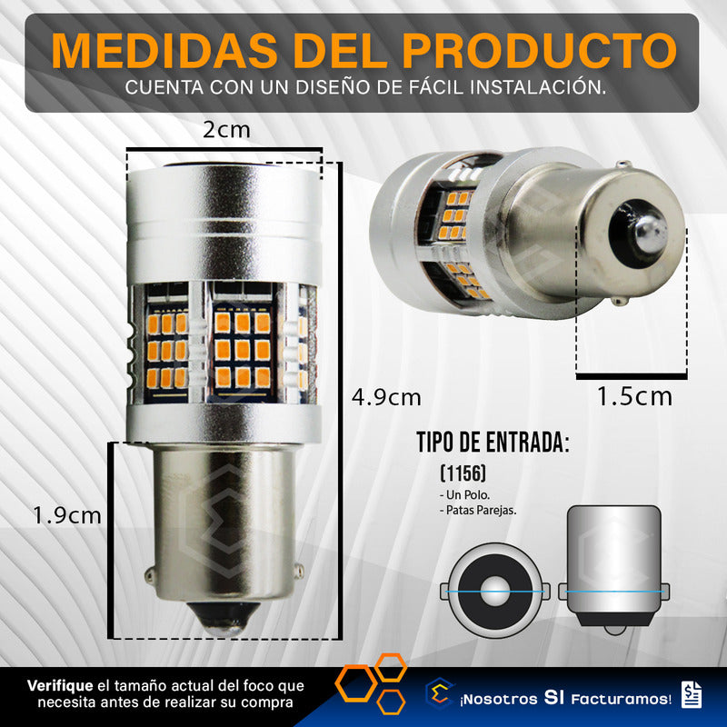 2 Focos 1156 54 Leds Canbus Fijo Ventilador 12v 29w 1000lm