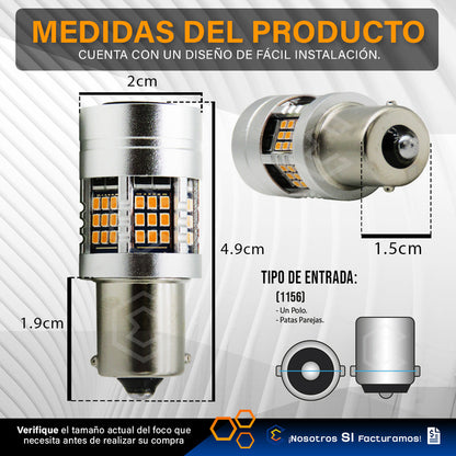 2 Focos 1156 54 Leds Canbus Fijo Ventilador 12v 29w 1000lm