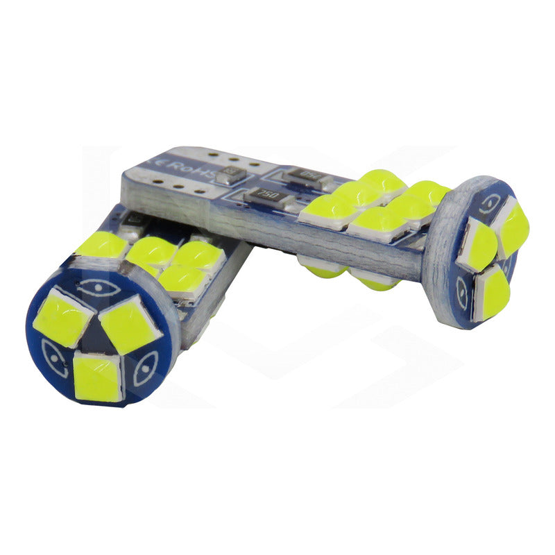 Par Foco Pellizco T10 15leds Burbuja Canbus Doble Polaridad
