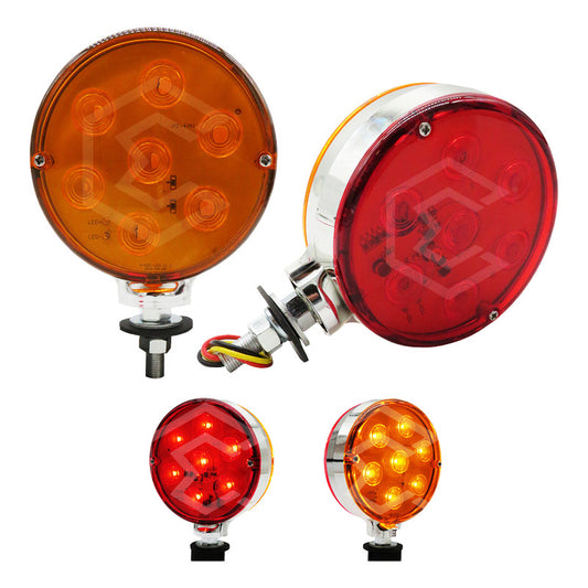 1 Plafón Direccional Redonda 14 Leds Estrobo Bicolor 12-24v