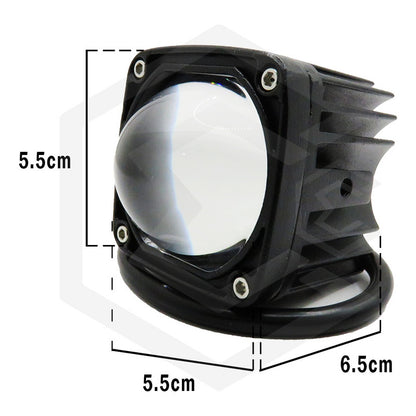 Par De Faros Con Lupa  10-30v Cuadrado Blanco/ambar 23000lm