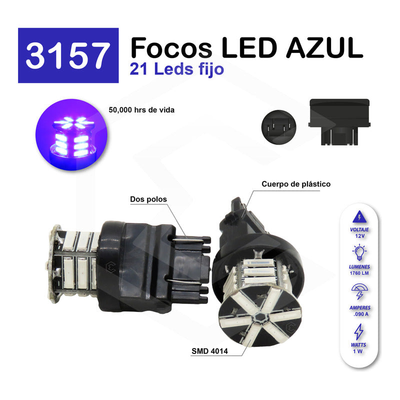 2 Focos 3157 1156 1157 7440 7443 1176 21 Leds Fijo Par Focos