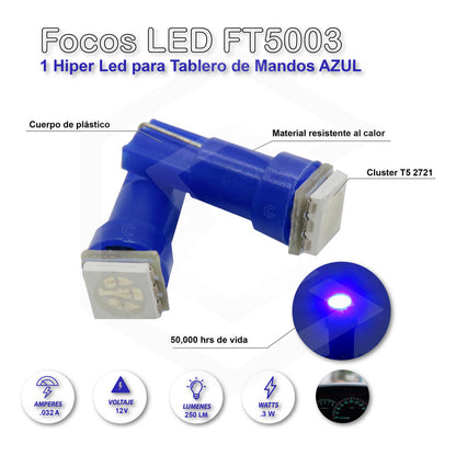 10 Focos Led Tablero De Mandos Cluster T5 2721 12v 7 Colores
