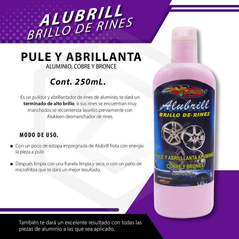 5 Abrillantador Pulidor De Rines Aluminio Cobre Bronce 250ml