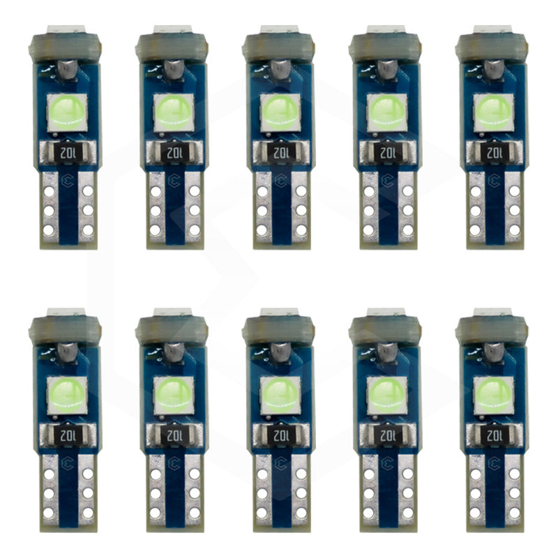 Kit 10 Focos 3 Leds Tablero Mandos T5 3030 3w 12v Colores