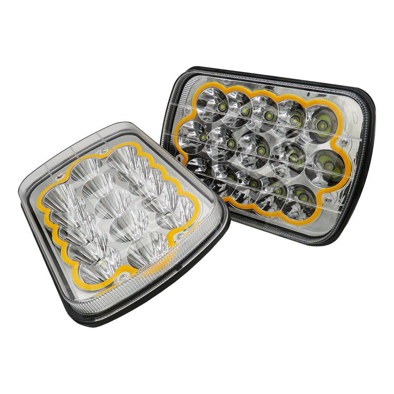 Par Unidad 5x7 108 Led Blanco Aro De Angel Alta/baja 12/24v