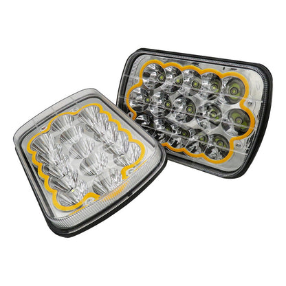 Par Unidad 5x7 108 Led Blanco Aro De Angel Alta/baja 12/24v