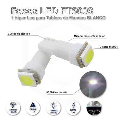 10 Focos Led Tablero De Mandos Cluster T5 2721 12v 7 Colores