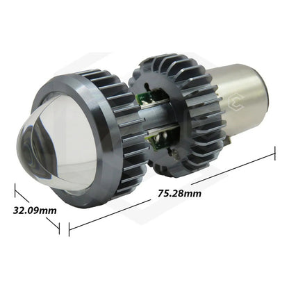 Foco Moto H4 Lupa Proyector Ba20d Bicolor 66 Led 2 Funcion T