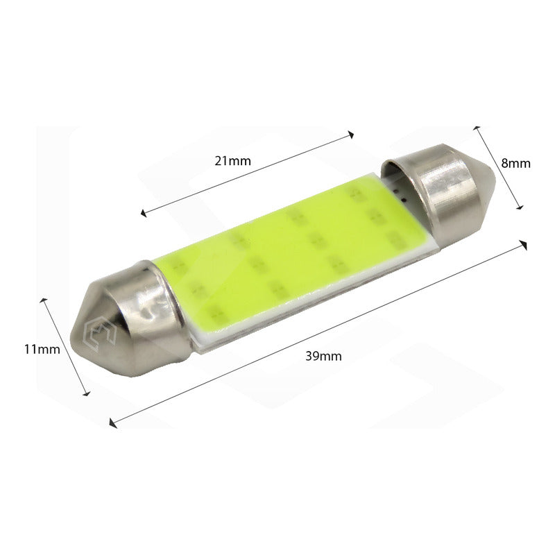 10 Pzs Foco Led Cob Festoon Fusible Interior 31 36 39 41 Mm