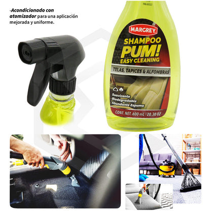 Margrey Pum Shampoo Tapicerias Pieza 600 Ml Limpia Interior