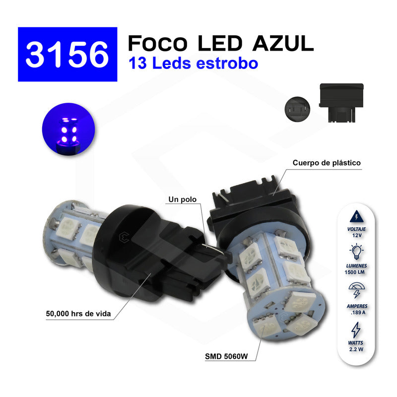 2 Focos 1157 1156 1176 3157 7440 7443 13 Leds  Estrobo 12v