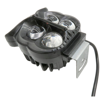 2 Faros 36 Leds Cuadrado Buho 4 Lupas Blanco-ambar 12-24v