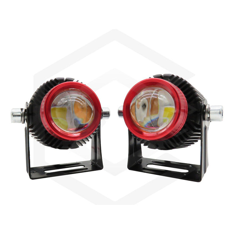 Faros De Lupa Bicolor  10-60v 20w Ventilador 5 Funciones Ambos Lados