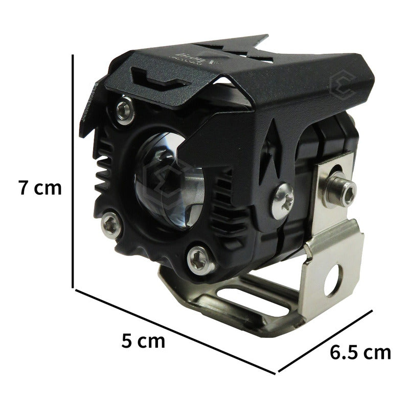 2 Faros Bicolor 6 Hiperled Lupa Moto Fijo 12-24v 20,500lm