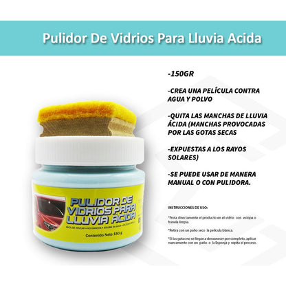 3 Pulidor De Vridrios Para Lluvia Acida Excelente Brillo Agua