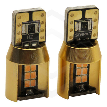 Par De Focos De Pellizco T10 18 Leds Canbus Aluminio 12v