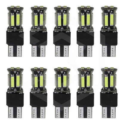 Kit 10 Focos De Pellizco 10 Led Canbus Fijo + Estrobo T10