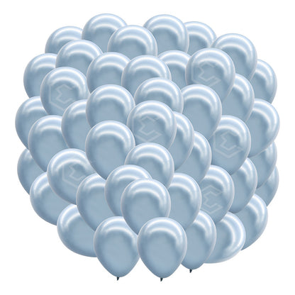 Bolsa 100 Globos Azul Claro Metalico #5 Fiesta Boda Latex Azul Claro Metalico