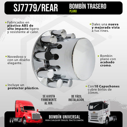 Par Bombin Tapa Masa Trasero Con 10 Capuchones Cromados