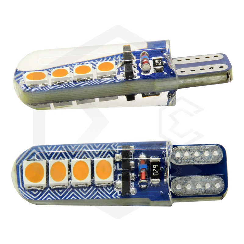 Kit 10 Focos Pellizco T10 8 Led Codigos 3 Funciones 12v T