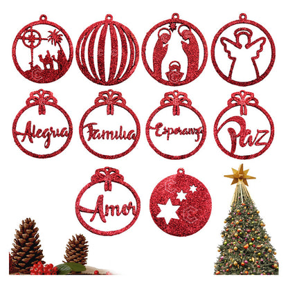 Esferas Navideñas Para Arbol Navidad Diamantina  Kit 10pzas