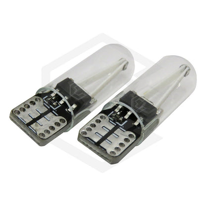 Par Focos De Pellizco Led Cob Vidrio Filamento Canbus T10 W5