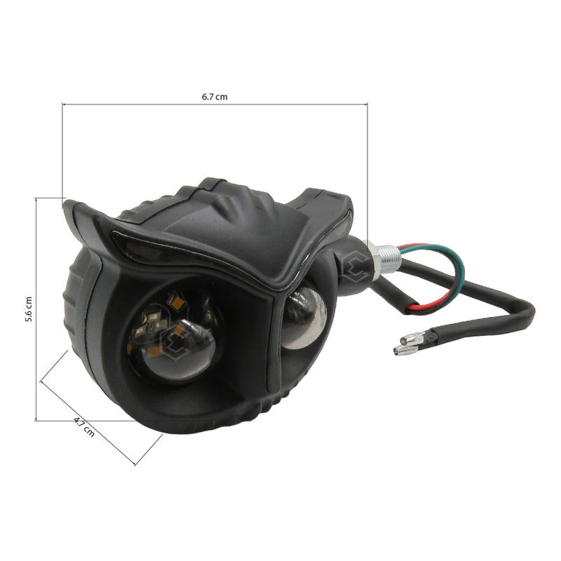 2 Faros Direccionales Universal 26 Leds Búho Moto Tricolor