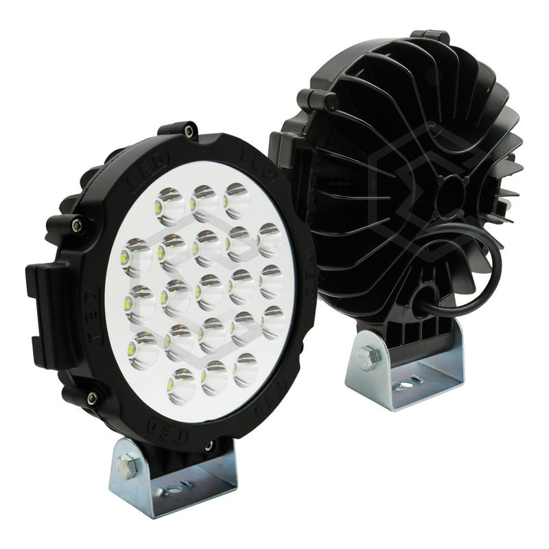 Faro Cree Redondo Universal 21 Led Blanco/ambar Fijo 7'' 24v