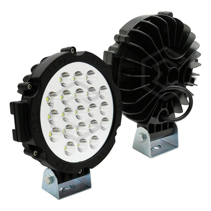 Faro Cree Redondo Universal 21 Led Blanco/ambar Fijo 7'' 24v