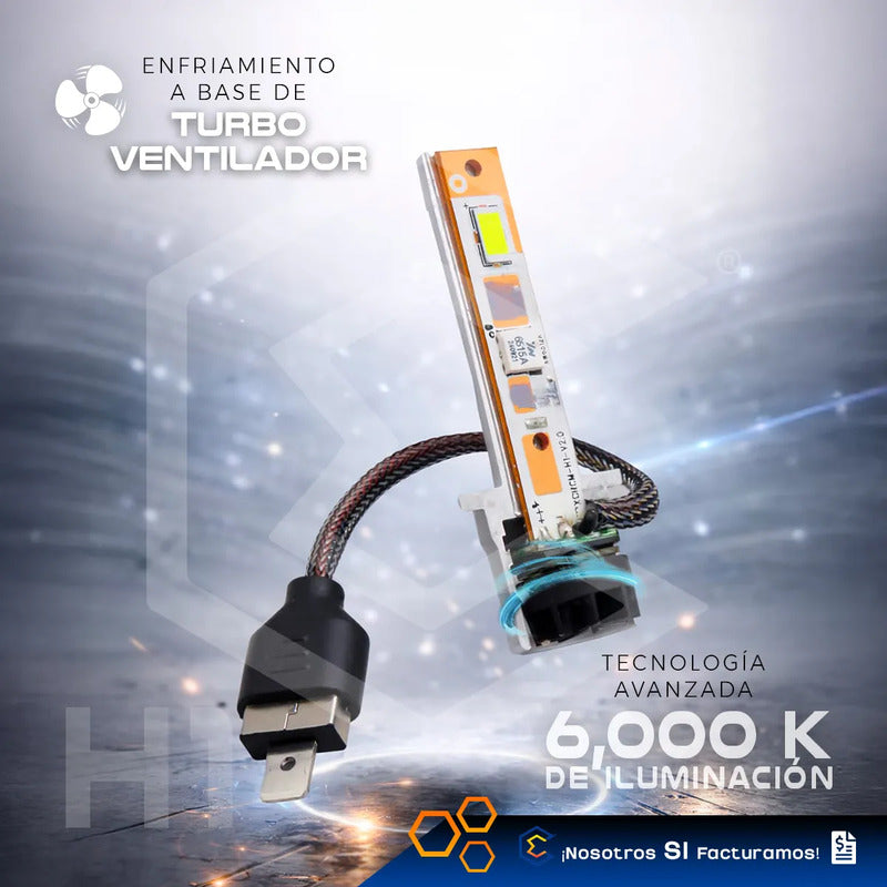 2 Focos 12led H1 Canbus Ventilador Alta Baja 16000lm 35w 12v H1