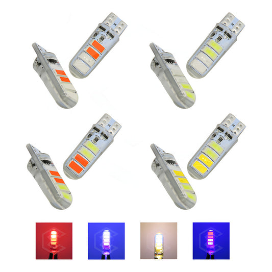 Kit 5 Pares Focos De Pellizco T10 8 Leds Estrobo En Codigo