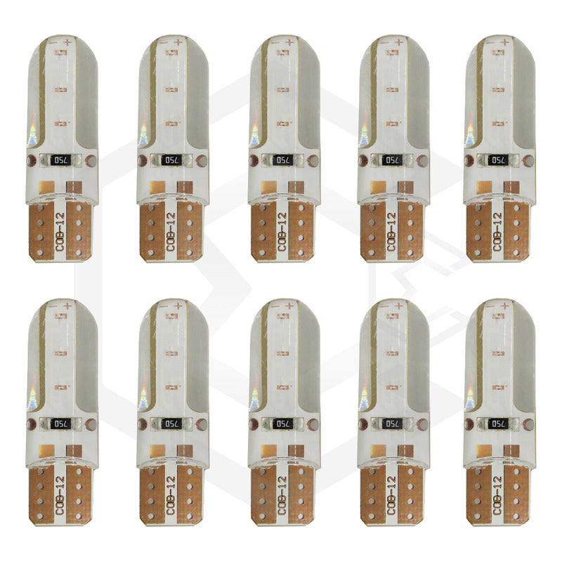 Kit 5 Pares Focos Led Cob Grande Pellizco T10 Silicon Auto