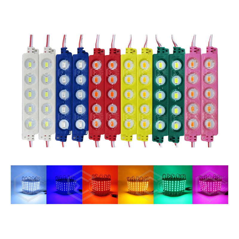 20 Modulos De 5 Leds 5630 Hiper Led Ip65 Contra Agua Color