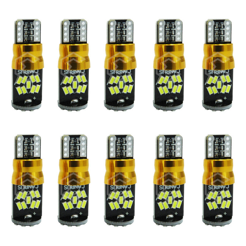 Kit 10 Focos De Pellizco T10 Canbus 27 Leds Super Potentes