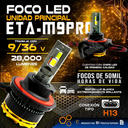 2focos Led H13 Canbus Ventilador Alta Baja 28000lm 78w 9-36v H13
