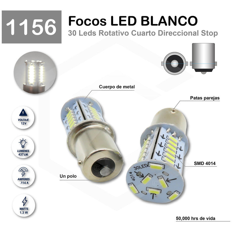 Par De Focos 1156 1157 30 Led Rotativo Estrobo Calaveras 12v