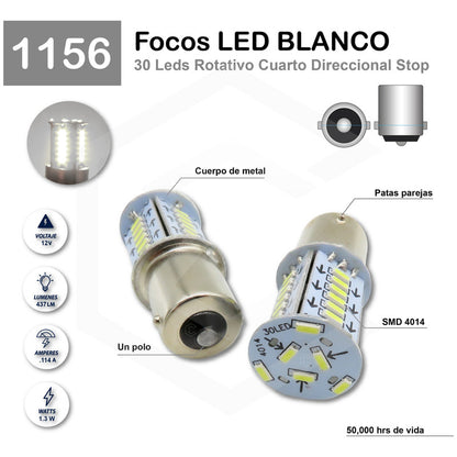 Par De Focos 1156 1157 30 Led Rotativo Estrobo Calaveras 12v