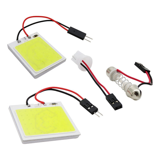 5 Placa Luz Interior Para Coche 24 48 Leds Cob 2 Adaptadores