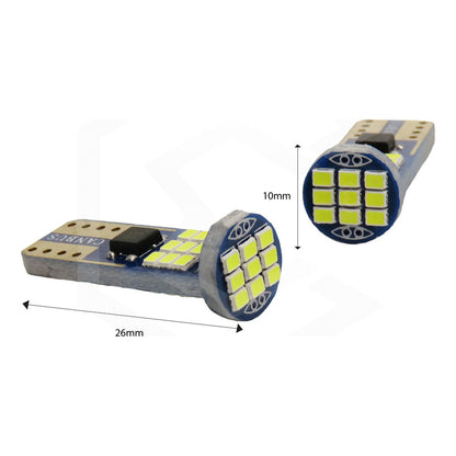 Kit 10 Focos De Pellizco T10 Canbus Super Potente 27 Leds 12