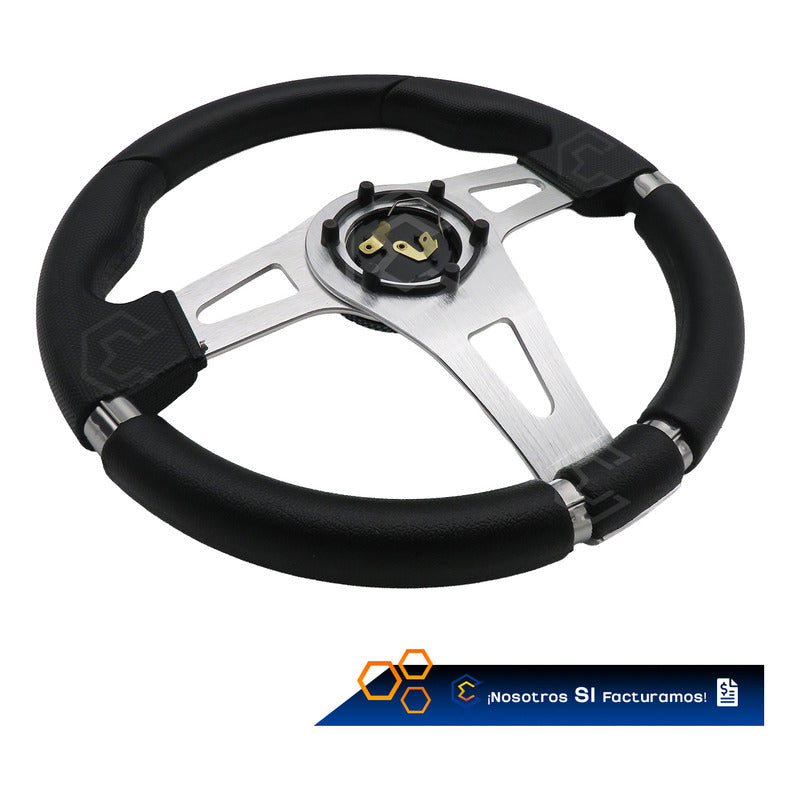 Volante Deportivo Universal Metal Con 8 Pernos Carbon 33cm Carbon