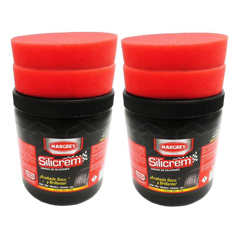 2 Silicrem 1lt Crema Silicones Tablero Llantas Abrillantador Blanco